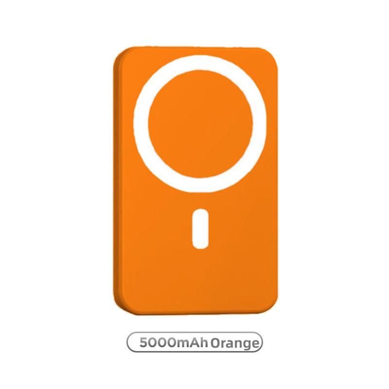 Magnetic Wireless Power Bank 5000mAh - MagSafe-Compatible Portable Charger with Up to 15W Wireless Charging and 20W USB-C PD, Slim Mini Battery Pack for iPhone 12-17 & Qi-Enabled Android Devices (Includes Ring)